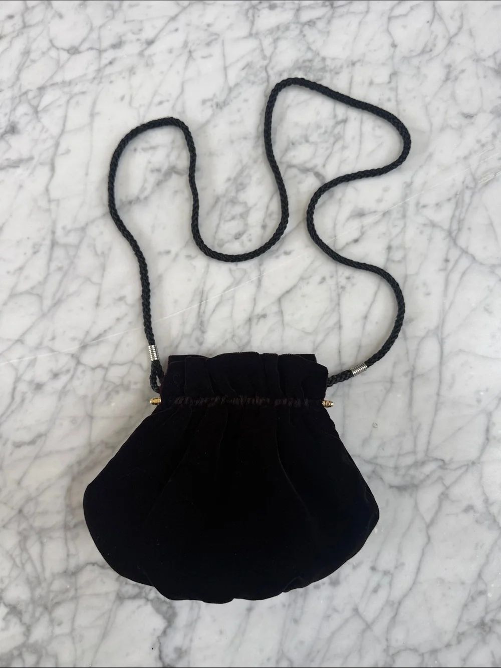 La Regale Special Occasion velvet purse pouch Brownish Black